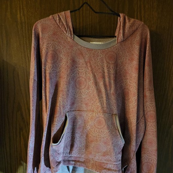 Alternative  Vintage Look Washed High Low Yoga Hoodie Size Large - Picture 11 of 12